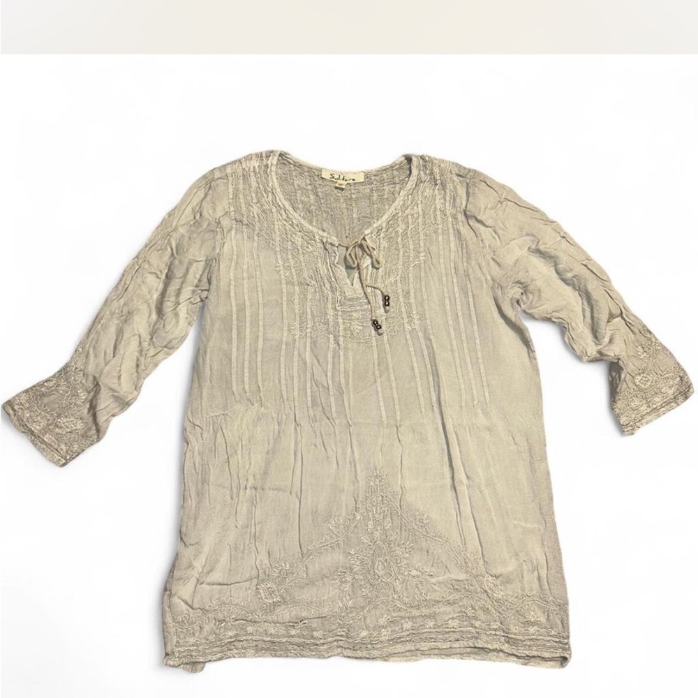 Solitaire Sage Green Embroidered Tunic